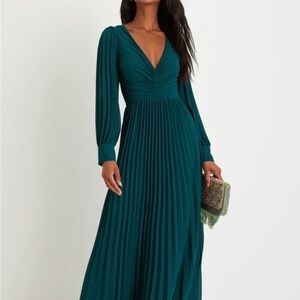 Lulu's Deep Teal Long Sleeve Dress